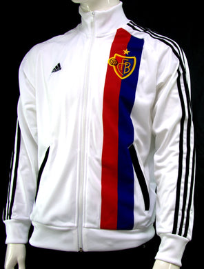 Adidas FC Basel Herren Trainingsjacke Sweatshirt Sweatjacke Hoodie Weiss XS/S - Weseli