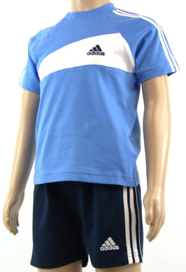 adidas Jungen Kinder Baby Set T Shirt Schorts Blau Gr.68 - Weseli