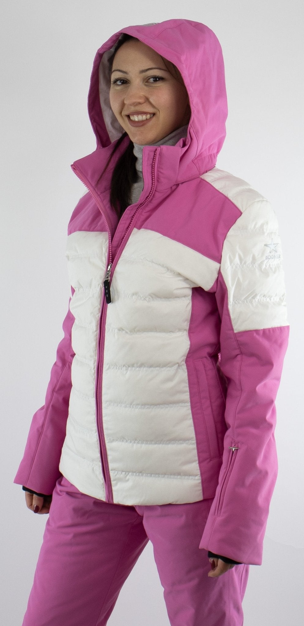 Bogner Kids Skijacke Mädchen Daunen Jacke Winter Rosa Weiß Gr. XXL (182) - Weseli