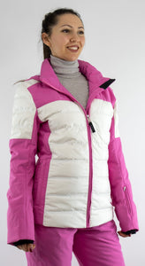 Bogner Kids Skijacke Mädchen Daunen Jacke Winter Rosa Weiß Gr. XXL (182) - Weseli