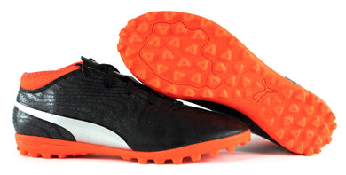 Puma one 18.4 TT Jr Kinder Fußballschuhe Schwarz Orange Soccer EUR 38 - Weseli